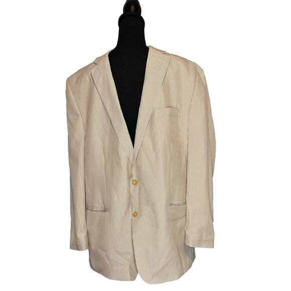 Lauren Ralph Lauren Tan Striped Blazer – Men’s 48L - Picture 1 of 10